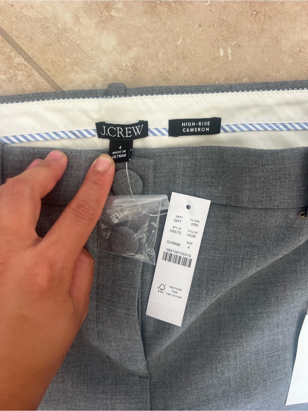 J. Crew Classic Gray Tailored Dress Pants - Picture 3 of 7